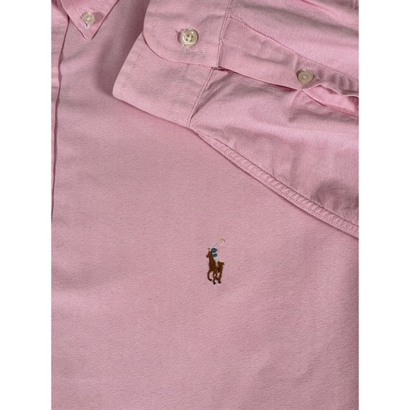Polo Ralph Lauren Classic Fit Pink 100% Cotton Oxford Cloth Button Down Mens XLT - Picture 4 of 10